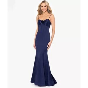 Blondie Nites Womens Prom Rosette Corset Evening Dress Gown Juniors $219 MSRP